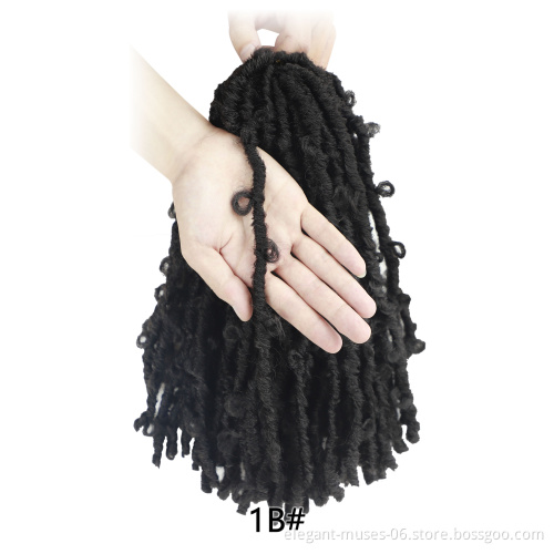12inch 14inch 16inch 18inch Wholesale Distressed Butterfly Locs Crochet Hair Premade Ombre Color Butterfly Faux Locs Vendors